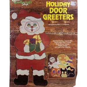 The Needlecraft Shop plastic canvas Door Greeters Christmas Halloween 1996